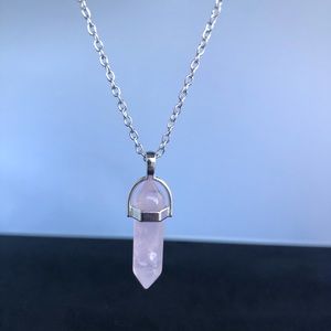 Rose Quartz Crystal Pendant Necklace